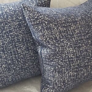 Textured Blue and White Throw Pillows